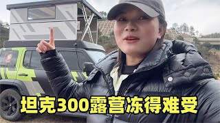 女司机自驾坦克300去西藏，床车高原露营野外，冻得太难受不想下车【小爱】