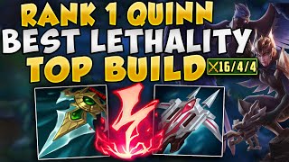 RANK 1 QUINN BEST WAY TO PLAY LETHALITY IN SEASON 12 - League of Legends