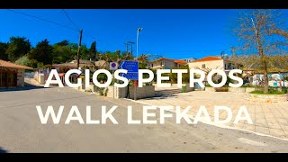 WALKING AROUND AGIOS PETROS VILLAGE IN LEFKADA - VIRTUAL TOUR