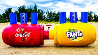 Experiment: XXL Coca-Cola vs Mentos and Fanta!