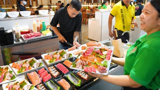 Quá đẳng cấp buffet Bào Ngư, Sashimi Cá Hồi hơn 100 món cua, tôm càng ghẹ sống gấp thoải mái tại hồ