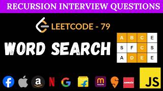 Word Search - Leetcode 79 | JavaScript Backtracking 2D Grid Solution