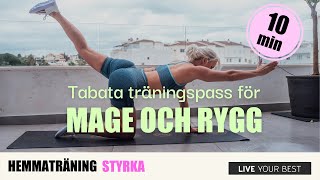 HEMMATRÄNING - Tabata träningspass för mage och rygg