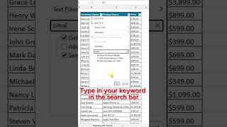 Filter with Search - MIcrosoft Excel Tip