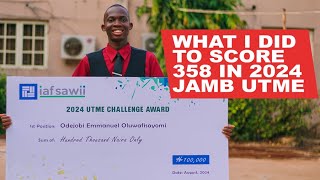 HE SCORED 358 IN THE 2024 UTME - Here's how he did it | WINNER | 1st POSITION | 2024 UTME CHALLENGE