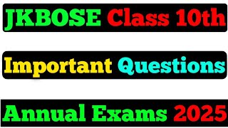 JKBOSE Class 10th Science Important Questions | JKBOSE Class 10th | JKBOSE Class 10th Science