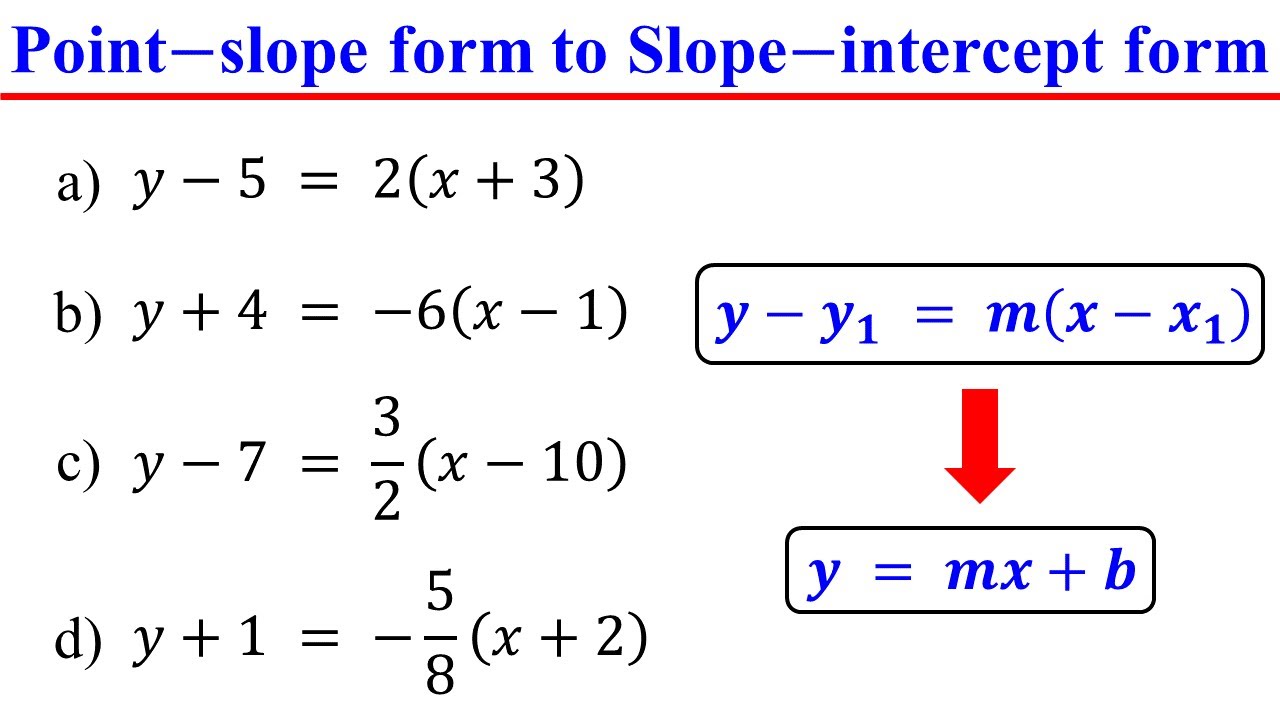 How To Turn Point Slope Form Into Slope Intercept Form Detroit Chinatown