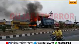 Rajkot: Gondal quadrilaterals torched a truck in a truck carrying a young man