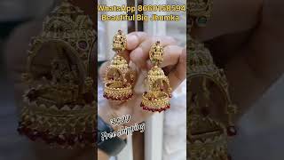 Beautiful big jhumkas premium quality... This one enough for your elevated look... WhatsApp to book.