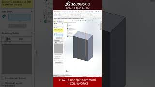iCAD 1in60 Ep. 7 — How to Use the Split Command in SOLIDWORKS ✂️ #shorts #SOLIDWORKS
