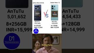 Redmi Note 13 5G V/S infinix Note 40 5G Detailed.....#fun #shorts