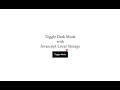 Toggle dark mode using Javascript local storage