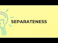 What is the meaning of the word SEPARATENESS?