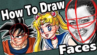 How to Draw Faces For Beginners! Realism, Anime, & Cartoons!