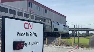 Northbound 'City of New Orleans' Amtrak at CN Mays Yard