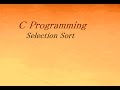 Selection Sort in C