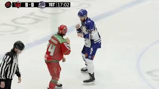 Chad Pietroniro vs Dyson Stevenson EIHL fight 22-12-23