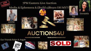7PM Eastern Live Auction Media & Ephemera & (Build a)Bears OH MY!!! Featuring Go