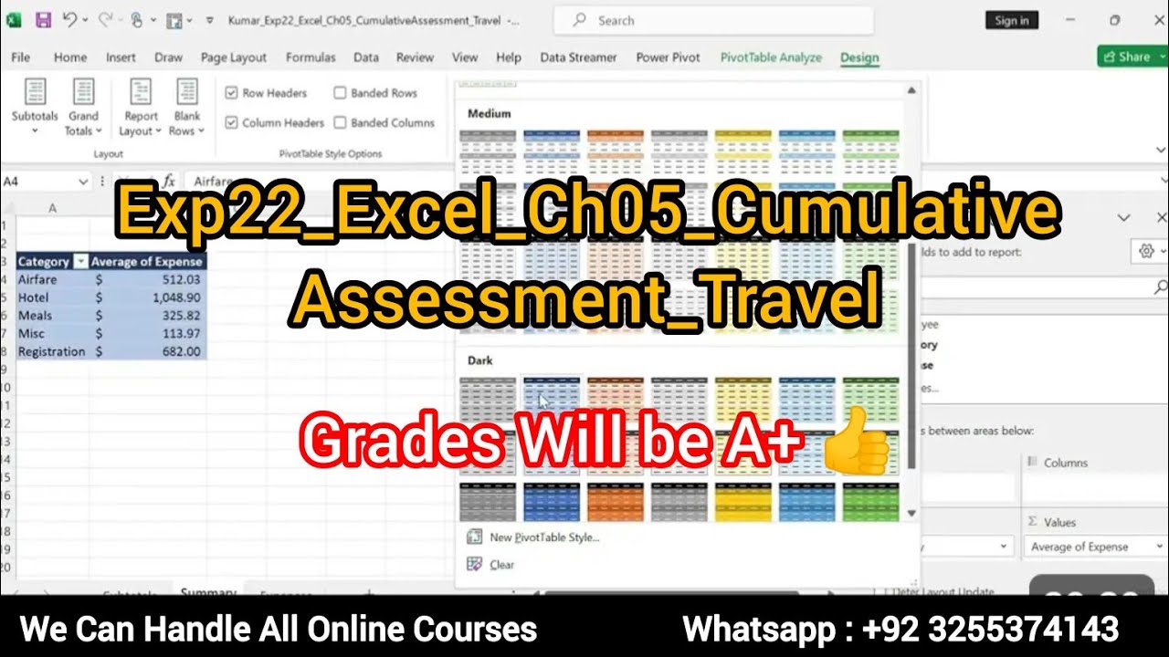 Exp22 Excel Ch05 Cumulativeassessment Travel Excel Chapter 5