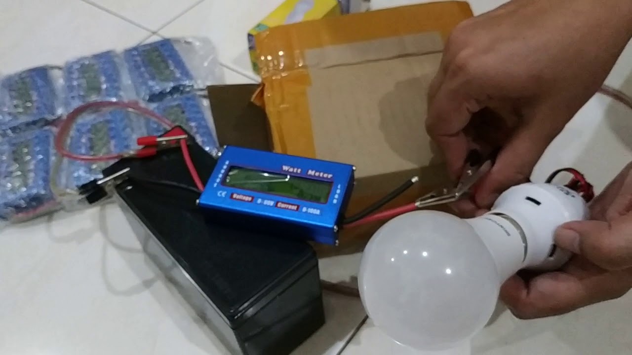 Cara Menggunakan Watt Meter Dc Dan Fitting Inverter Youtube