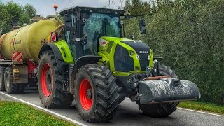 Tractors in this season and new Claas Axion 870 with Annaburger. This is too HUGE !