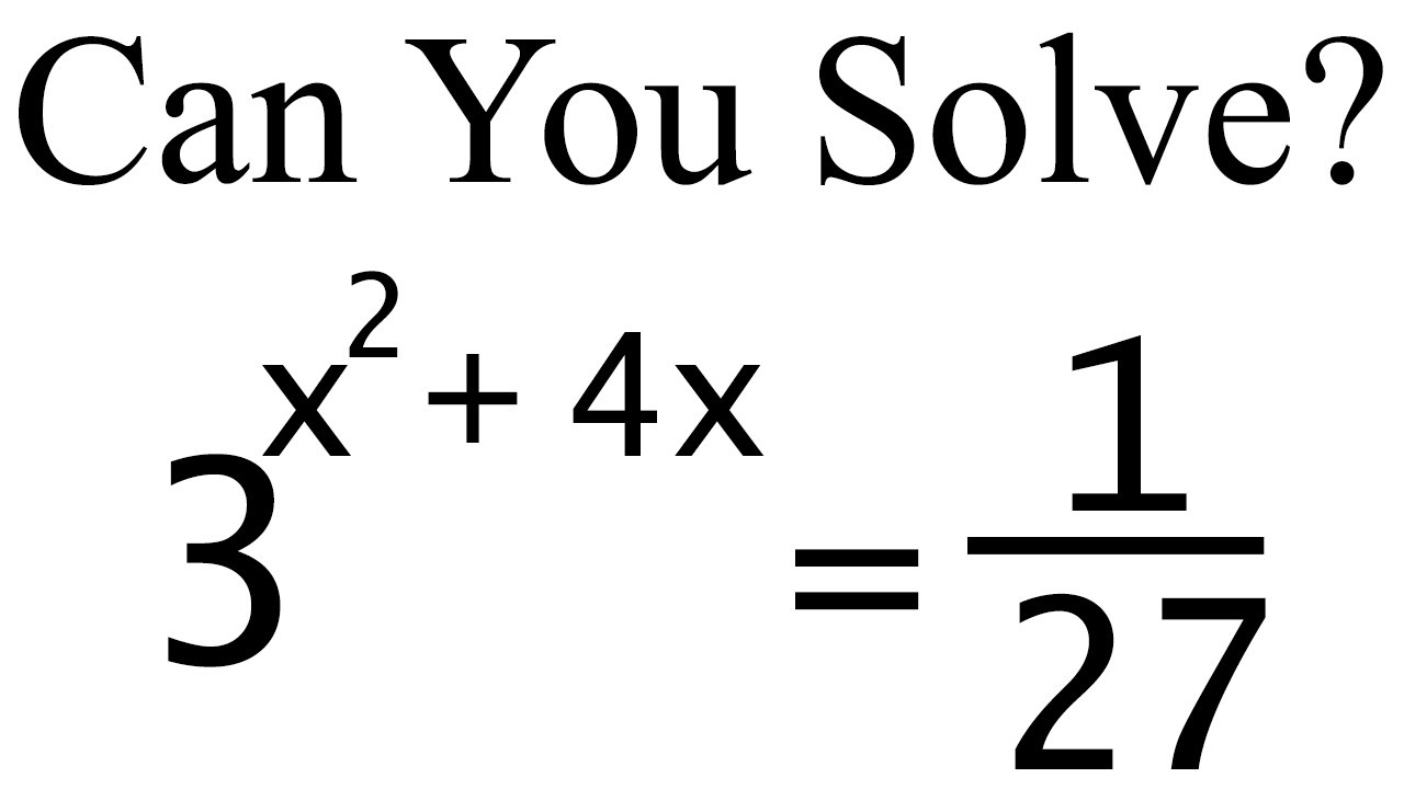 A Nice Exponential Equation Youtube