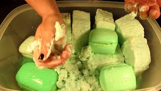 ઝાટકો! ASMR 💚♻️ Irish Recycled Soaked Soap 💚♻️ Mushy Soap 💚♻️Vid 154 💚♻️ ફ્લફી સાબુ 💚♻️ આરામ આપનારો!