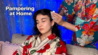 ASMR I got Scalp Comb Massage at Home in Japan (Soft Spoken)