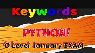 Python- keywords || Keywords in Hindi Python Tutorial #m3r5#python | O Level Exam