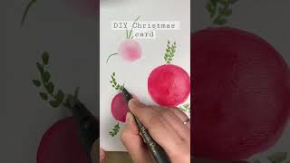 Hand painted Easy DIY Christmas card with watercolour #diy #christmasdiy #cardmaking #handpainted