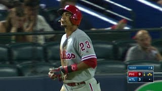 PHI@ATL: Altherr earns RBI on hit by pitch