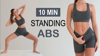 10 Min ALL STANDING ABS Workout | Daily Routine, No Jumping, No Repeat, No Equipment