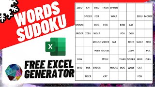 WORDS SUDOKU EXCEL GENERATOR FREE ON GUMROAD