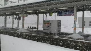 20170208 在暴雪中進站的山形新幹線列車