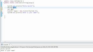 Java Tutorial 2 - Strings,Integers, and Scanner