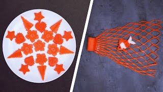 Simple Carrot Carving Garnish - Art Of Carrot Cutting Designs