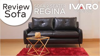 Review Sofa Seater Regina By Ivaro (Sofa Kulit sintetis dengan kaki besi)