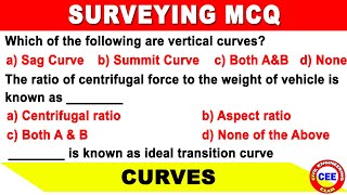 Surveying MCQ | Important MCQ for surveying | Survey Curves MCQ | GATE | SSC-JE, AE exam preparation