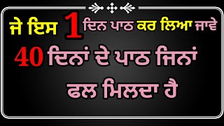 ਜੇ ਇਸ 1 ਦਿਨ ਪਾਠ ਕਰ ਲਿਆ ਜਾਵੇ 40 ਦਿਨਾਂ ਦੇ ਪਾਠ ਜਿਨਾਂ ਫਲ ਮਿਲਦਾ ਹੈ katha new katha power of mool manter