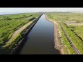 貞山運河 空撮動画　ハゼ、テナガエビ釣りのポイント　エリア： 二郷堀樋門