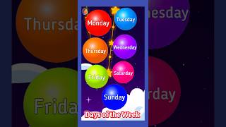 Learn the names of the days of the week || Sunday Monday Tuesday ||week song #preschool