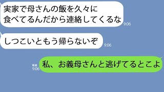 【LINE】夫が帰省中に血まみれの義母がうちに来た｢私と一緒に逃げるわよ｣→状況が飲み込めずに夫に連絡してみると余計に混乱することになって…