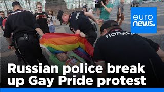 Russian police break up Gay Pride protest in St Petersburg | euronews 🇬🇧