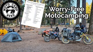 The MotoCamp Nerd Motocamping Gear Checklist: The Ultimate FREE Motorcycle Camping Resource