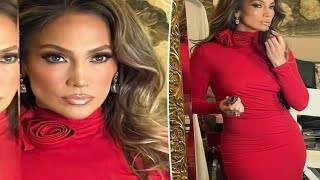 Jennifer Lopez Stuns in Red Dress for Christmas with Ben Affleck