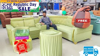 Upto 55% Discount|EMI లో Furniture \u0026 అతి తక్కువ ధర| Sofas | Cots| Dinning Tables | Home Delivery