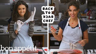 Nina Dobrev Tries to Keep Up with a Professional Chef | Back-to-Back Chef | Bon