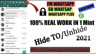 How To Hide/Unhide Personal Chat In FMWhatsapp/GBWhatsapp/Whatsappplus in Hindi (mk daily updates)