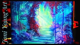 ACRYLIC PAINTING TUTORIAL/ STEP by STEP / HOW TO PAINT AN ENCHANTED GARDEN ARCHWAY IN ACRYLICS