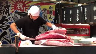 生マグロの解体ショー　和歌山黒潮市場 ノーカット　 Raw tuna carving show　in WAKAYAMA